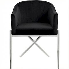 Chrome Velvet Dining Chair with Armrests and Contemporary Design 1-Piece