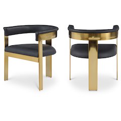 Romeo Black Vegan Leather Dining Chair, Set of 2