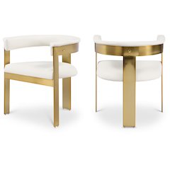Romeo Cream Vegan Leather Dining Chair, Set of 2
