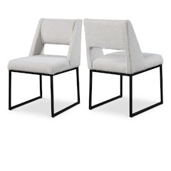 Jayce Cream Boucle Fabric Dining Chair, Set of 2
