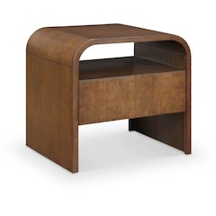 Giada Brown Solid Wood And Veneer Nightstand
