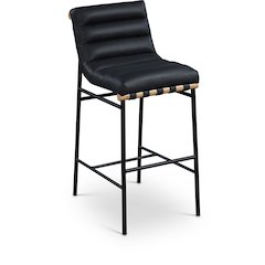 Burke Black Vegan Leather Bar Stool