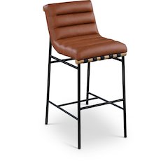 Burke Cognac Vegan Leather Bar Stool
