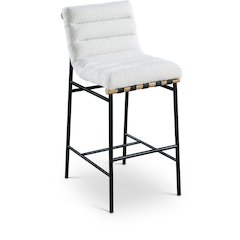 Burke Cream Boucle Fabric Bar Stool