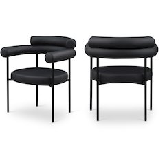 Blake Black Vegan Leather Dining Chair, Set of 2