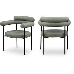 Blake Green Vegan Leather Dining Chair, Set of 2
