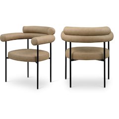 Blake Tan Vegan Leather Dining Chair, Set of 2
