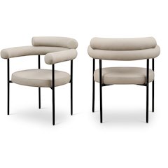 Blake Taupe Vegan Leather Dining Chair, Set of 2