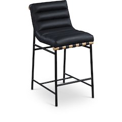 Burke Black Vegan Leather Counter Stool