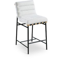Burke Cream Boucle Fabric Counter Stool