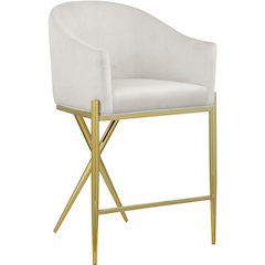 Xavier Cream Velvet Counter Stool