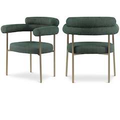 Blake Green Boucle Fabric Dining Chair, Set of 2