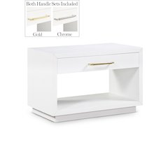 Avery White Wood Veneer Night Stand