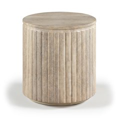 Catania Travertine Concrete Indoor/Outdoor End Table