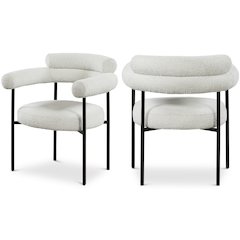 Blake Cream Boucle Fabric Dining Chair, Set of 2