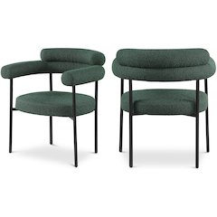 Blake Green Boucle Fabric Dining Chair, Set of 2