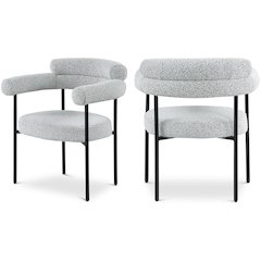 Blake Grey Boucle Fabric Dining Chair, Set of 2