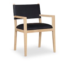 Avon Black Vegan Leather Dining Arm Chair