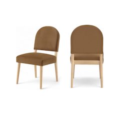 Varinelle Saddle Velvet Upholstered Dining Chair, Set of 2