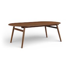 Leesa 86.75" Brown Solid Wood And Walnut Veneer Dining Table