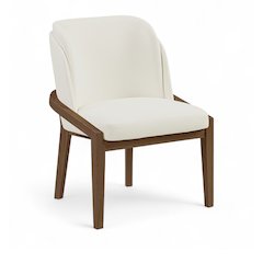 Navo Cream Vegan Leather Upholstered Dining Chair