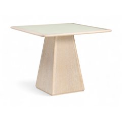 Atrium 36" Natural Glass And Cane Top With Solid Wood Base Dining / Game Table