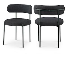 Beacon Black Boucle Fabric Dining Chair, Set of 2
