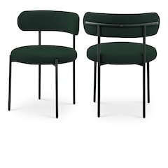 Beacon Green Boucle Fabric Dining Chair, Set of 2