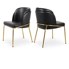 Jagger Black Vegan Leather Dining Chair, Set of 2