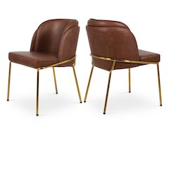 Jagger Brown Vegan Leather Dining Chair, Set of 2