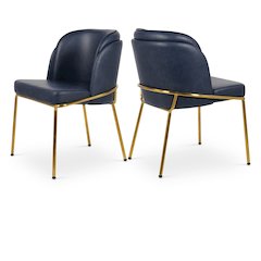 Jagger Navy Vegan Leather Dining Chair, Set of 2