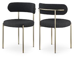 Beacon Black Boucle Fabric Dining Chair, Set of 2