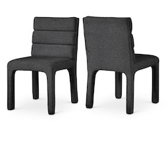 Kai Black Boucle Fabric Dining Chair, Set of 2