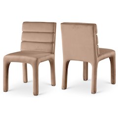 Kai Beige Velvet Dining Chair, Set of 2