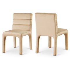 Kai Camel Velvet Dining Chair, Set of 2