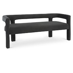 Athena Black Velvet Bench