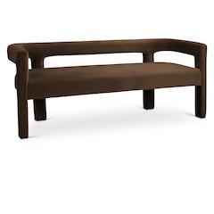 Athena Brown Velvet Bench