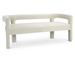 Athena Cream Velvet Bench