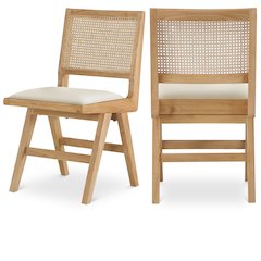 Abby Cream Vegan Leather Dining Side Chair, Set of 2