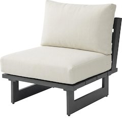 Cream Fabric Outdoor Patio Armless Chair With Contemporary Style