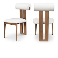 Dario Cream Vegan Leather Dining Chair, Set of 2