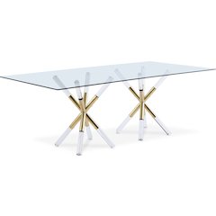 Mercury Acrylic/Gold Dining Table