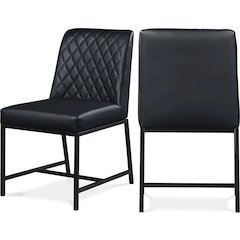 Bryce Black Vegan Leather Dining Chair, Set of 2