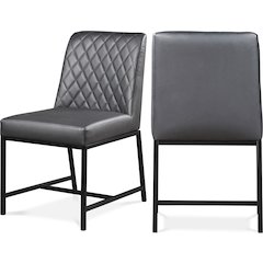 Bryce Grey Vegan Leather Dining Chair, Set of 2