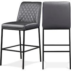 Bryce Grey Vegan Leather Stool, Set of 2