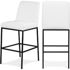 Bryce White Vegan Leather Stool, Set of 2