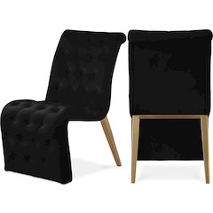 Curve Black Velvet Dining Chair, Set of 2