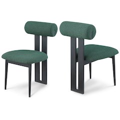 Dario Green Boucle Fabric Dining Chair, Set of 2