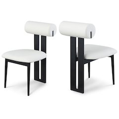 Dario Cream Vegan Leather Dining Chair, Set of 2