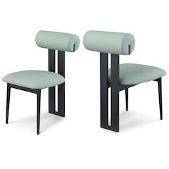 Dario Mint Vegan Leather Dining Chair, Set of 2